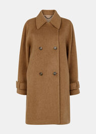 Short Button Detail Wool Coat