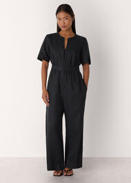 Petite Fiona Linen Button Jumpsuit
