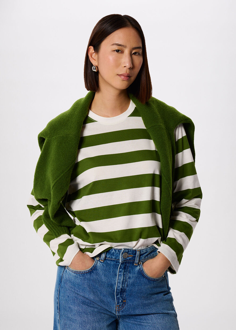 Relaxed Stripe Long Sleeve Tee