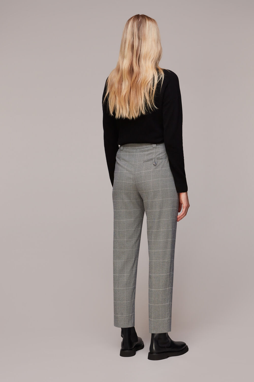 Brown Lucie Check Cigarette Trouser