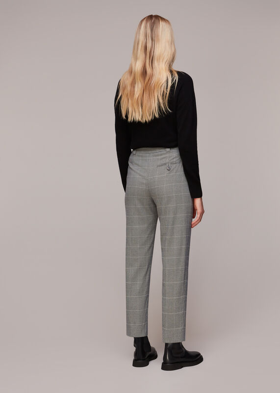 Brown Lucie Check Cigarette Trouser