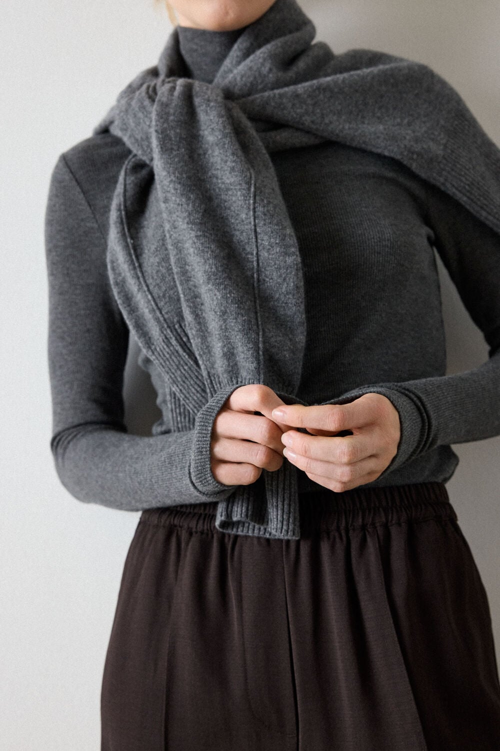 Dark Grey Essential Ribbed Polo