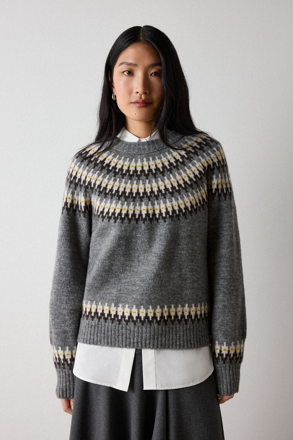 Wool Mix Fairisle Detail Knit