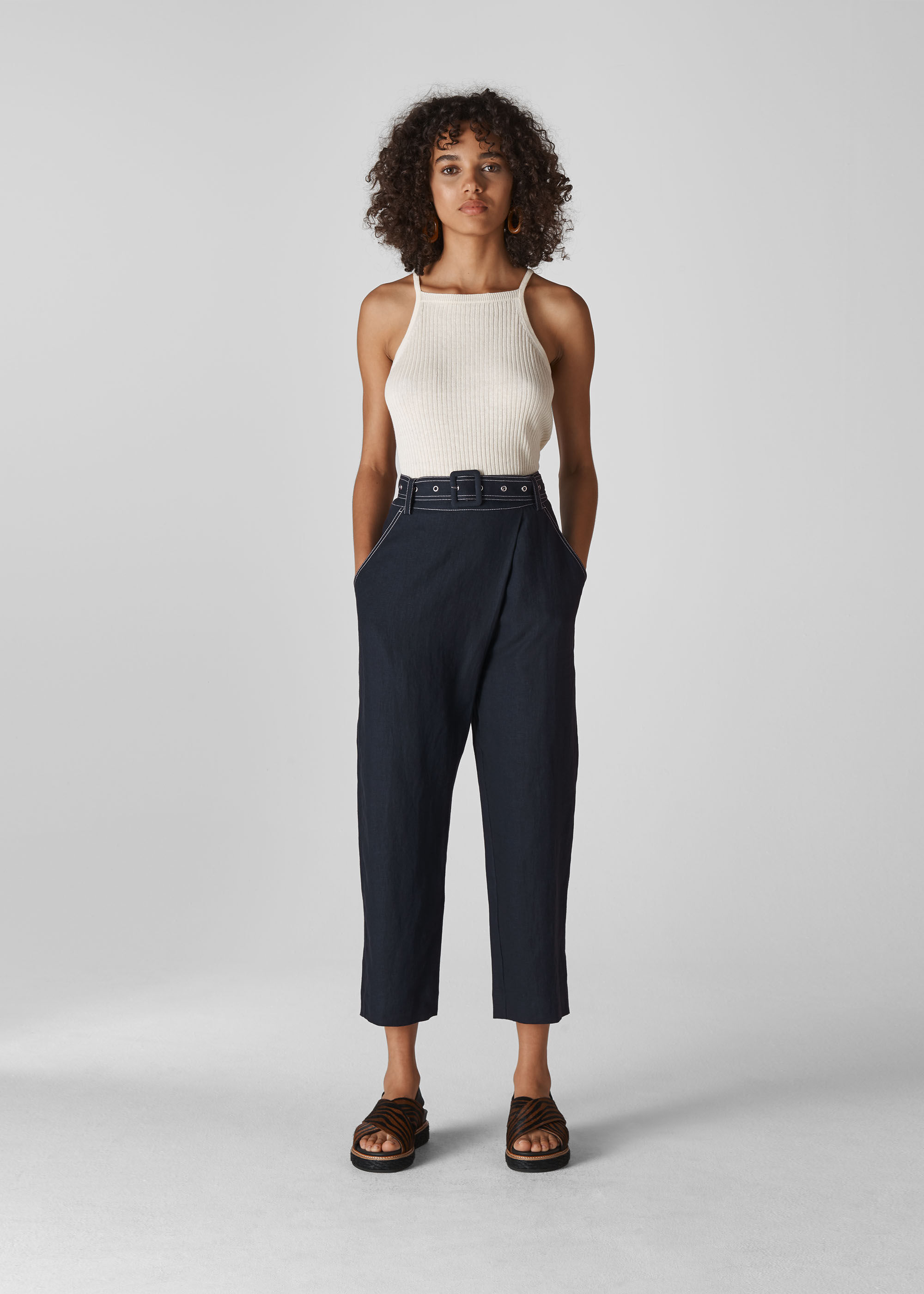navy summer trousers