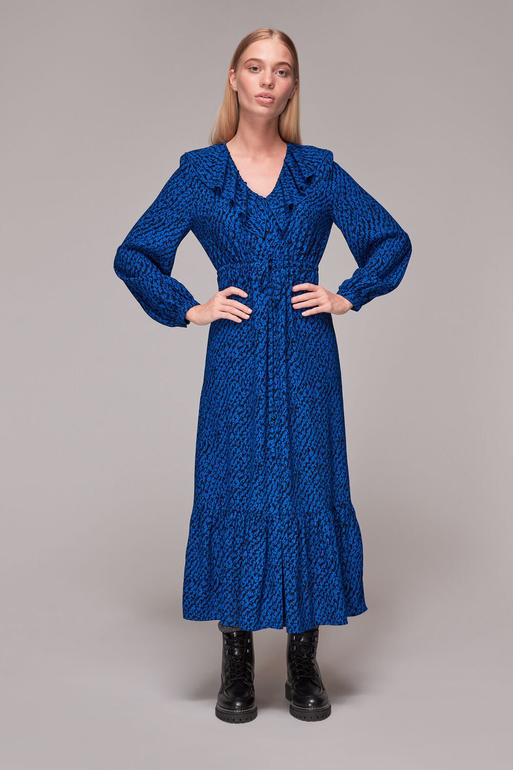Diagonal Texture Print Dress