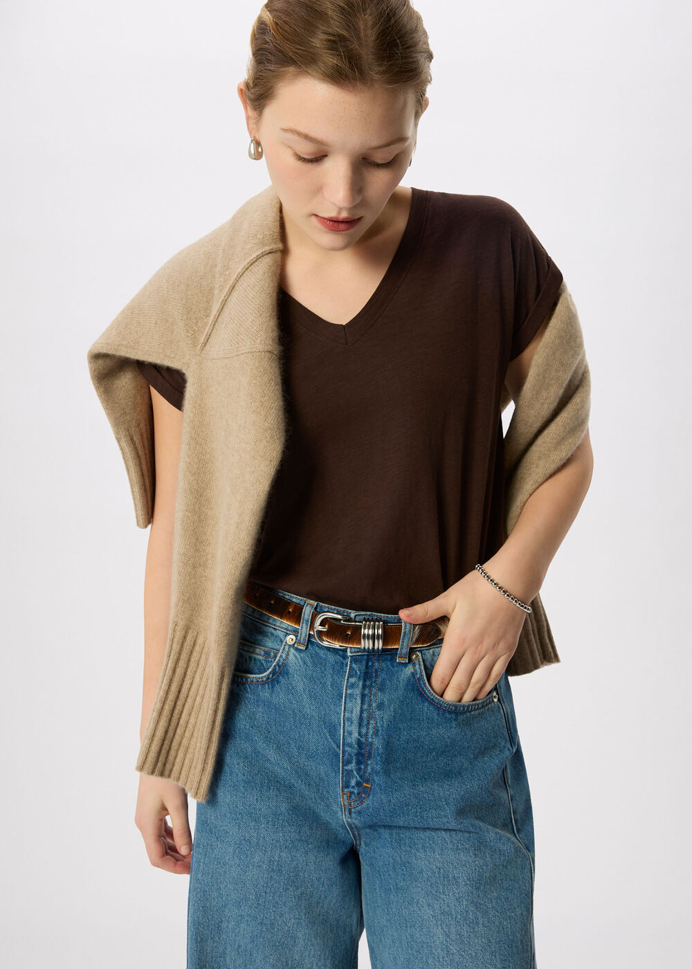 Willa V-Neck Cap Sleeve Tee