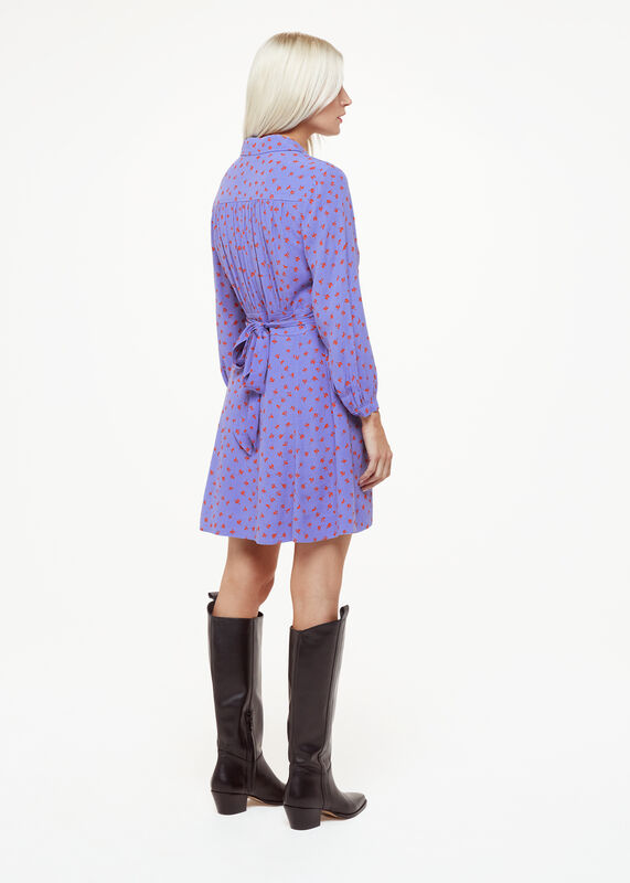 Purple Petite Scattered Petals Print Dress