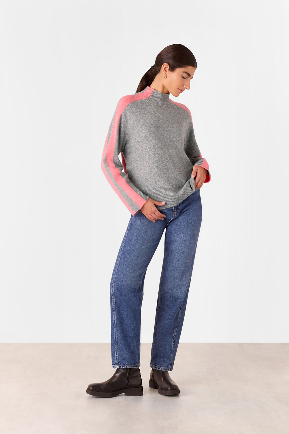 Colour Block Wool Mix Knit