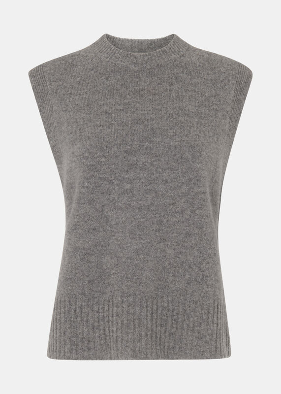 Grey Wool Sleeveless Tank