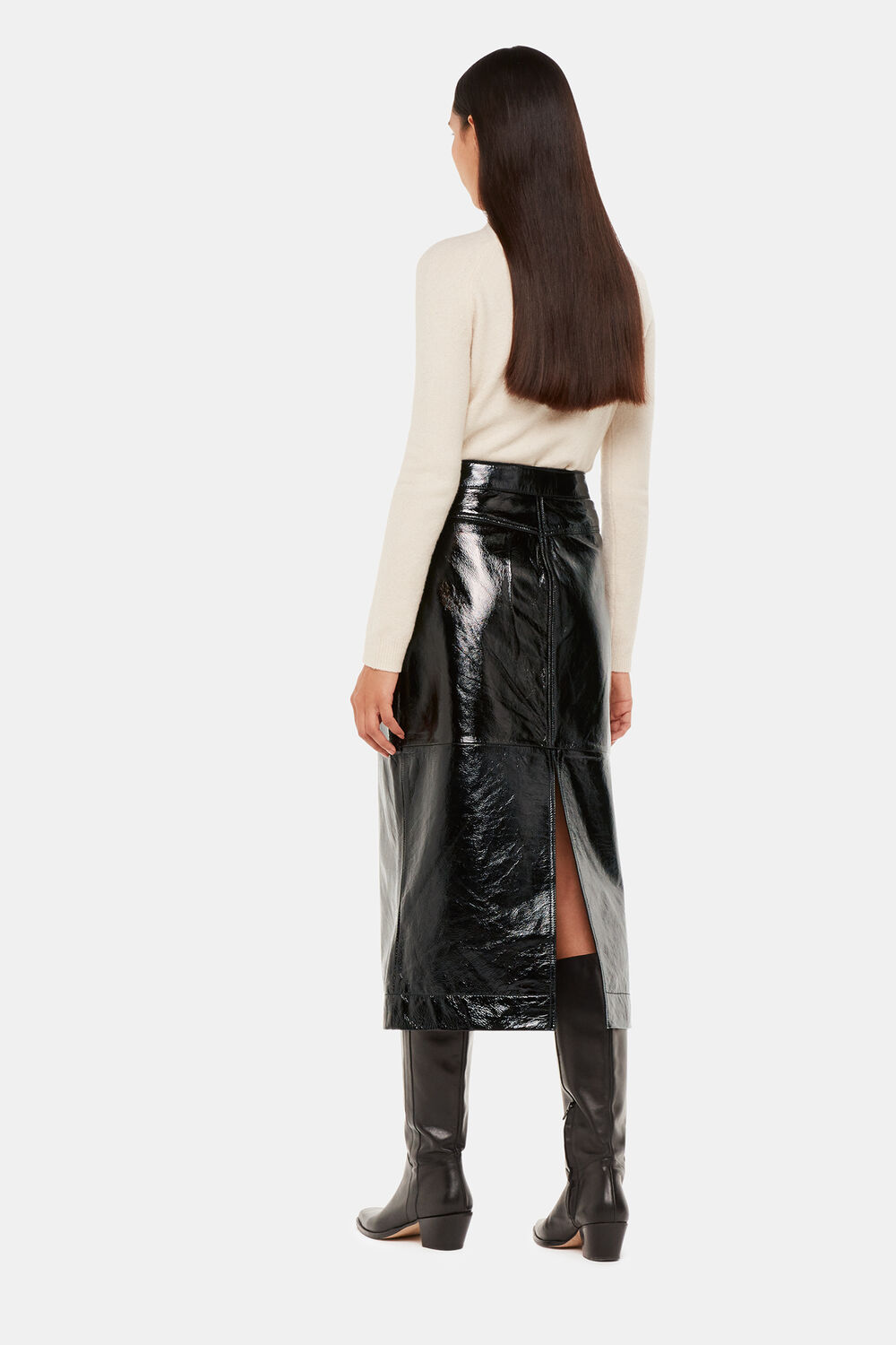 Black Rachel Patent Leather Skirt