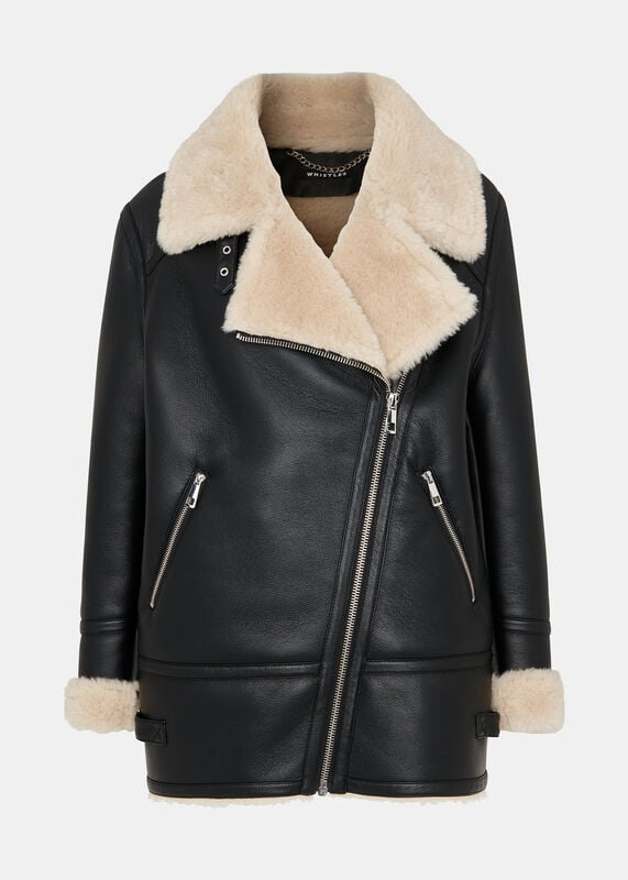 Black Faux Fur Aviator