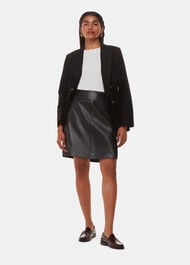 Petite Leather A Line Skirt