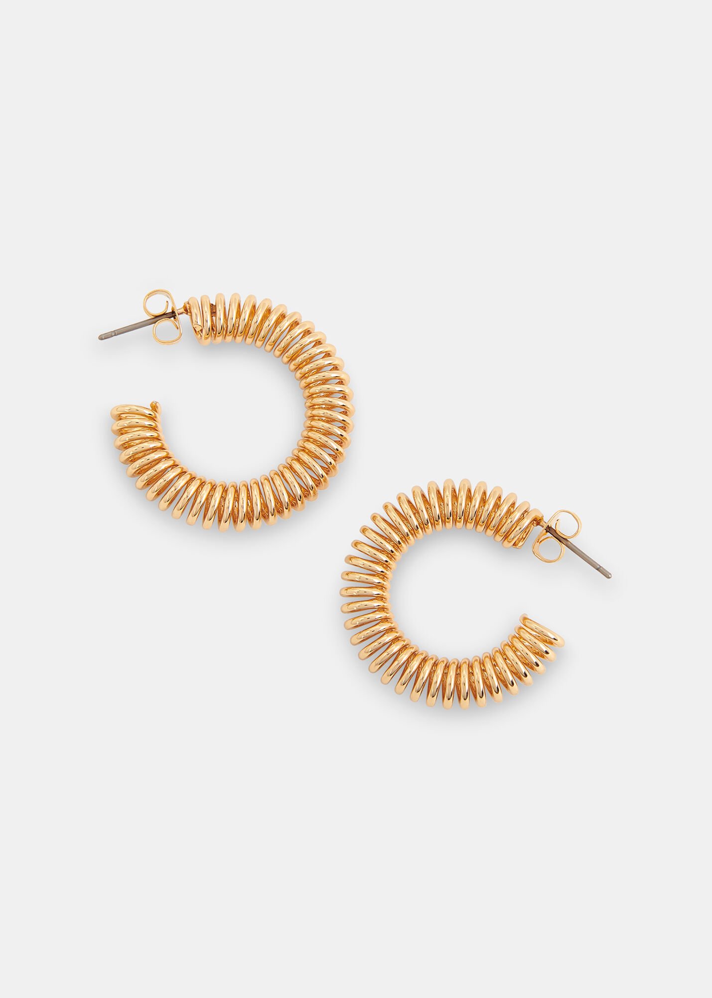 Gold spiral sale hoop earrings