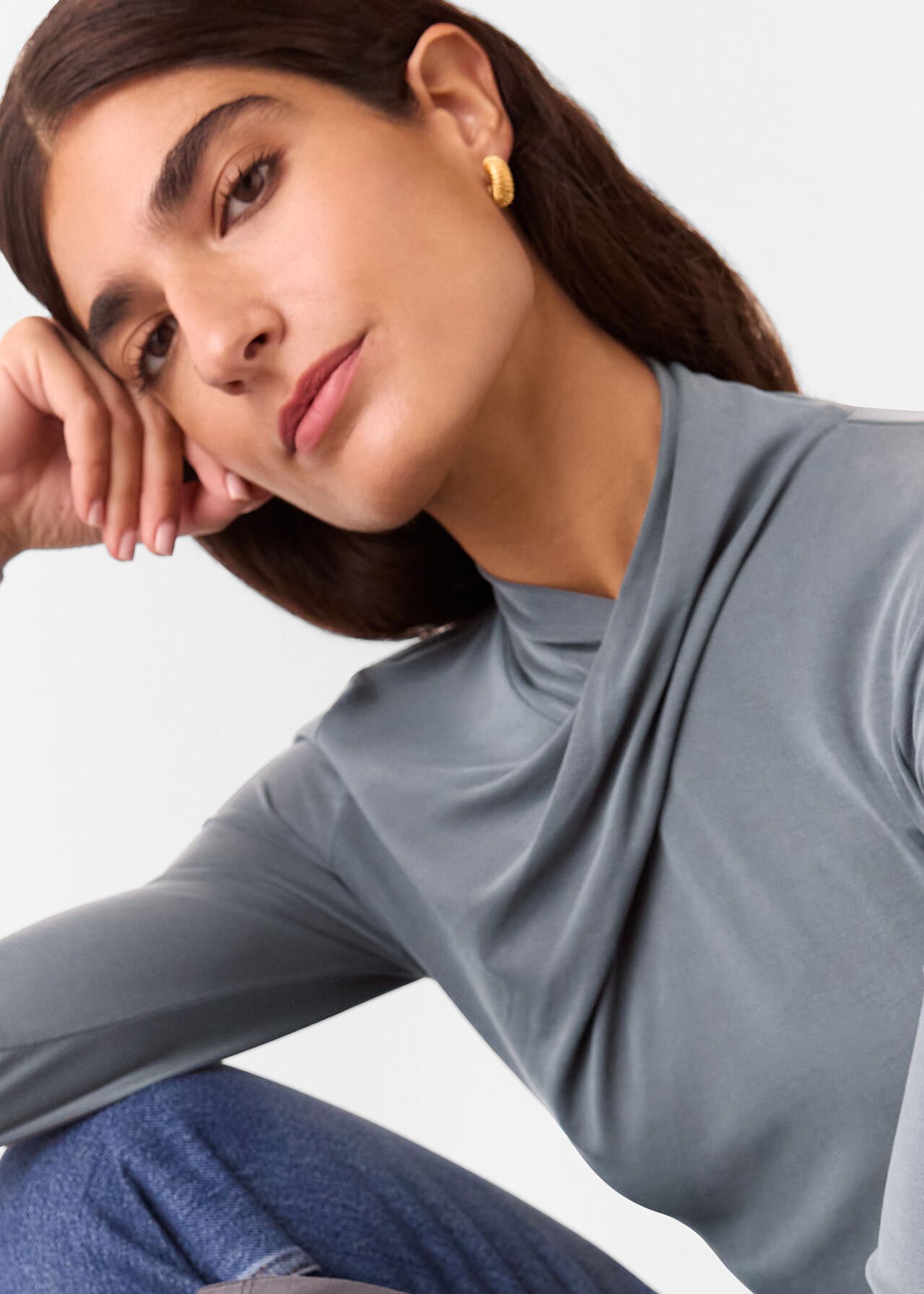 Drape Neck Jersey Top
