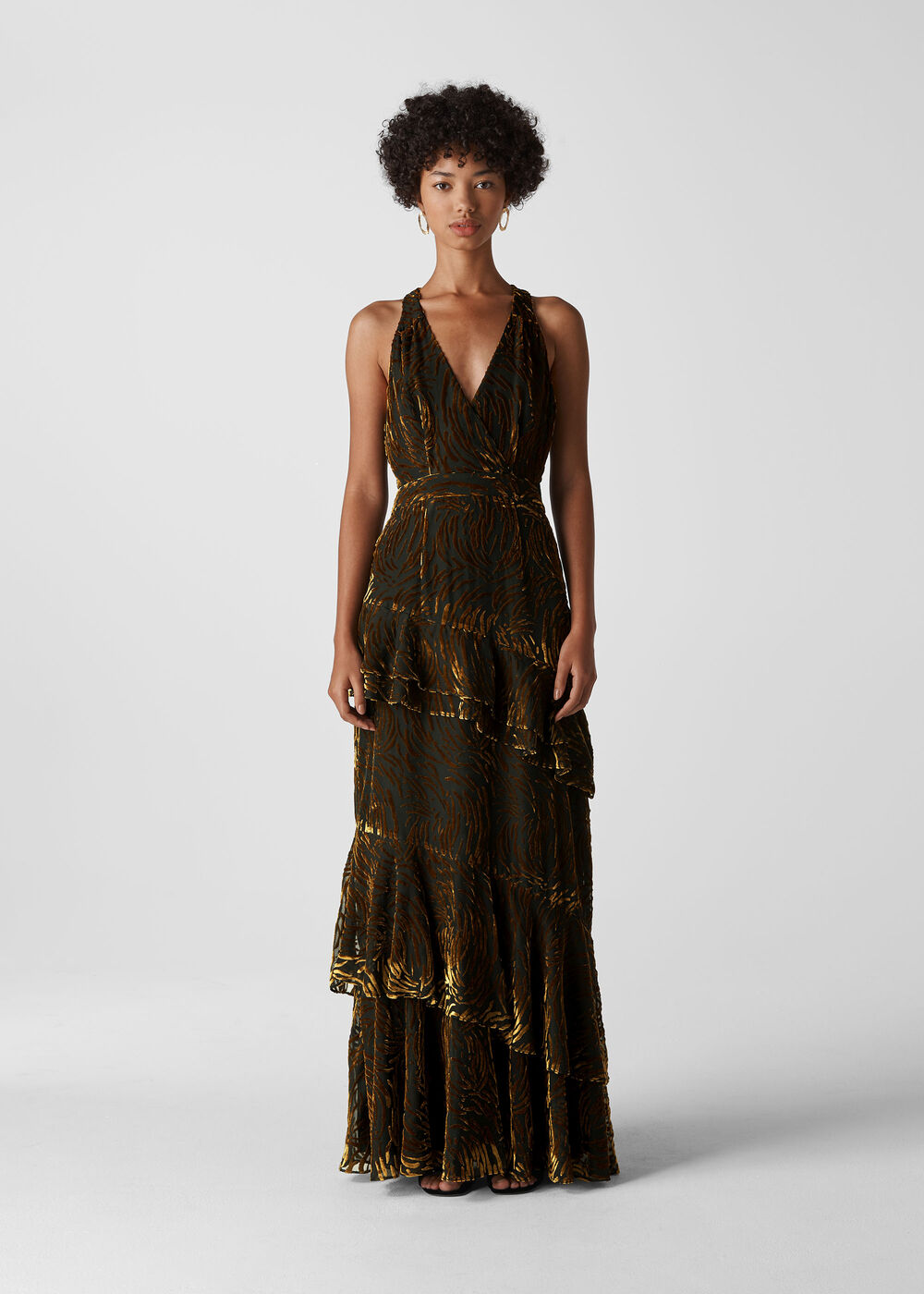 green emerald velvet dress Embellished A-Line Mini Dress in Gold - 4 / Regular