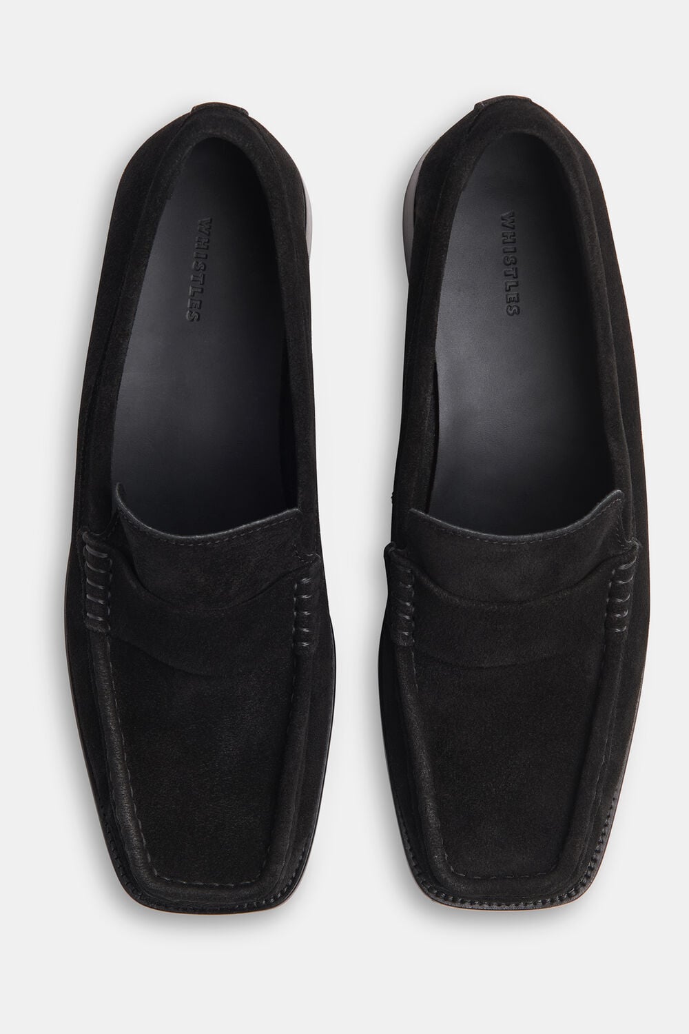 Black Mora Suede Square Toe Loafer