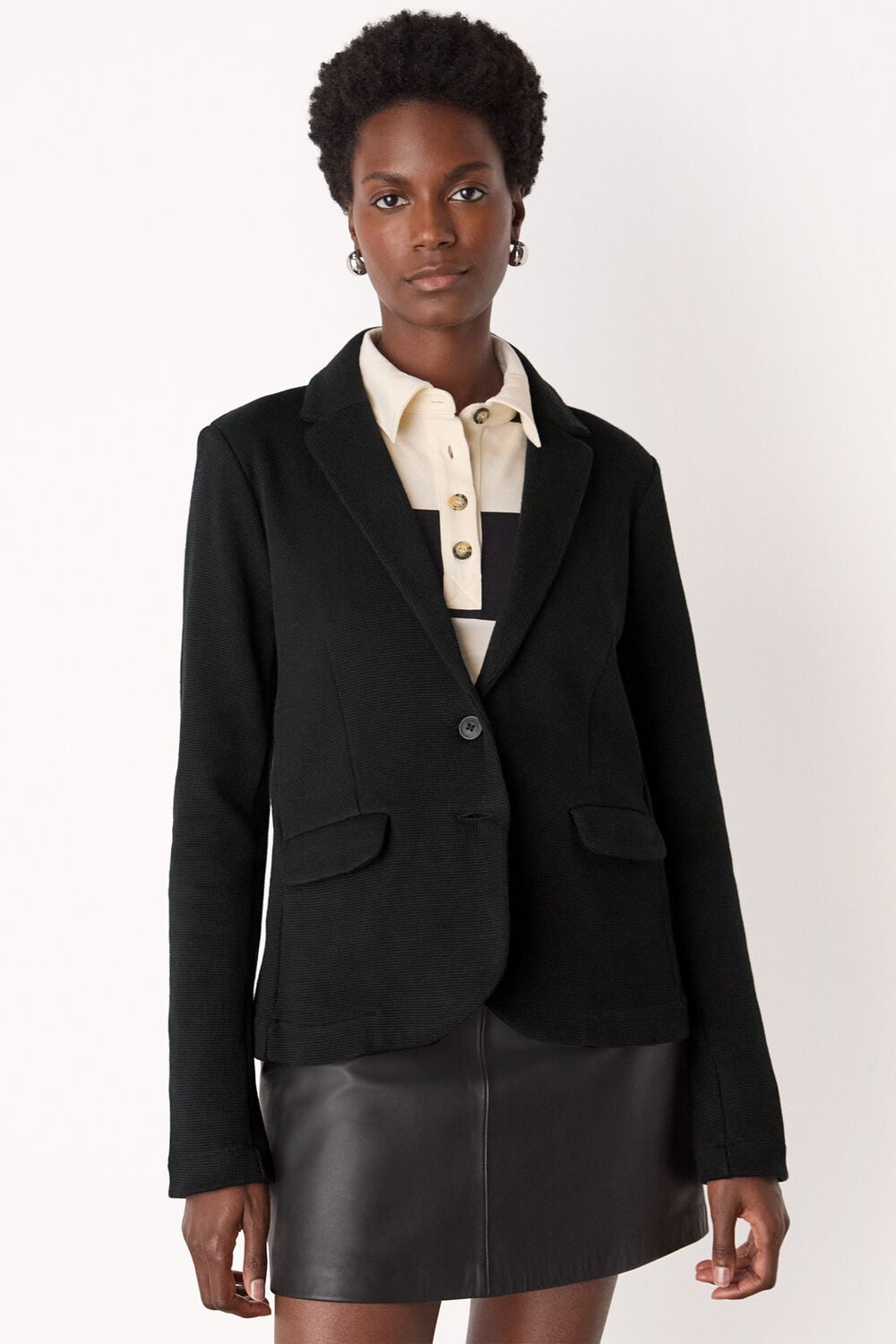 Slim Jersey Jacket Black
