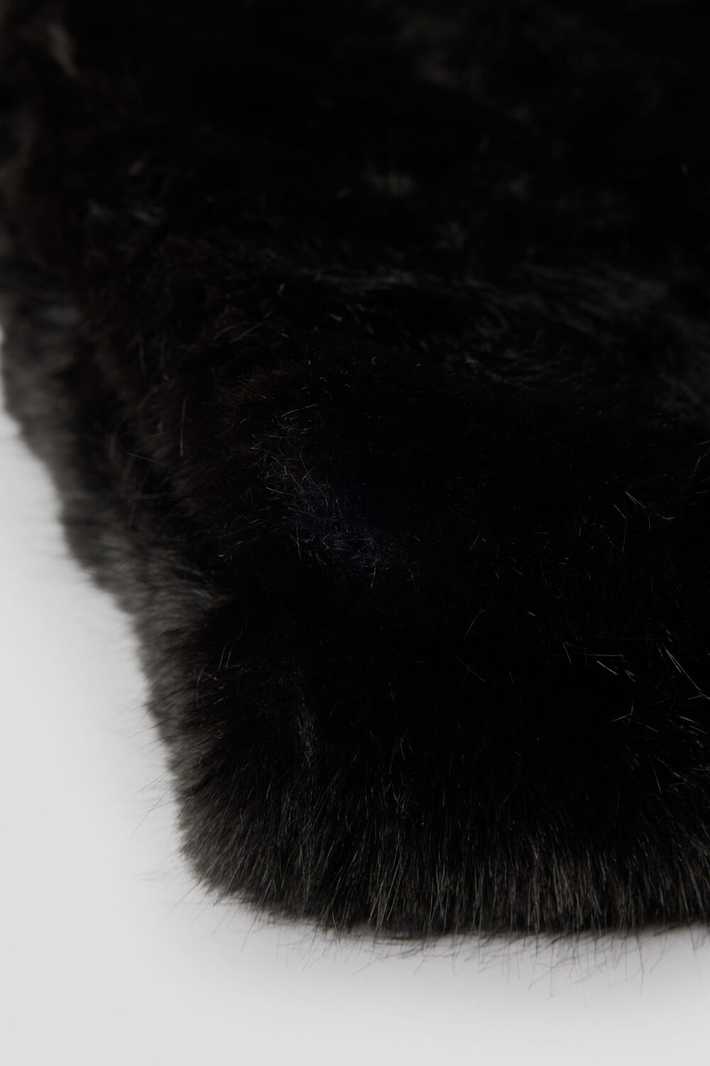 Black Faux Fur Scarf