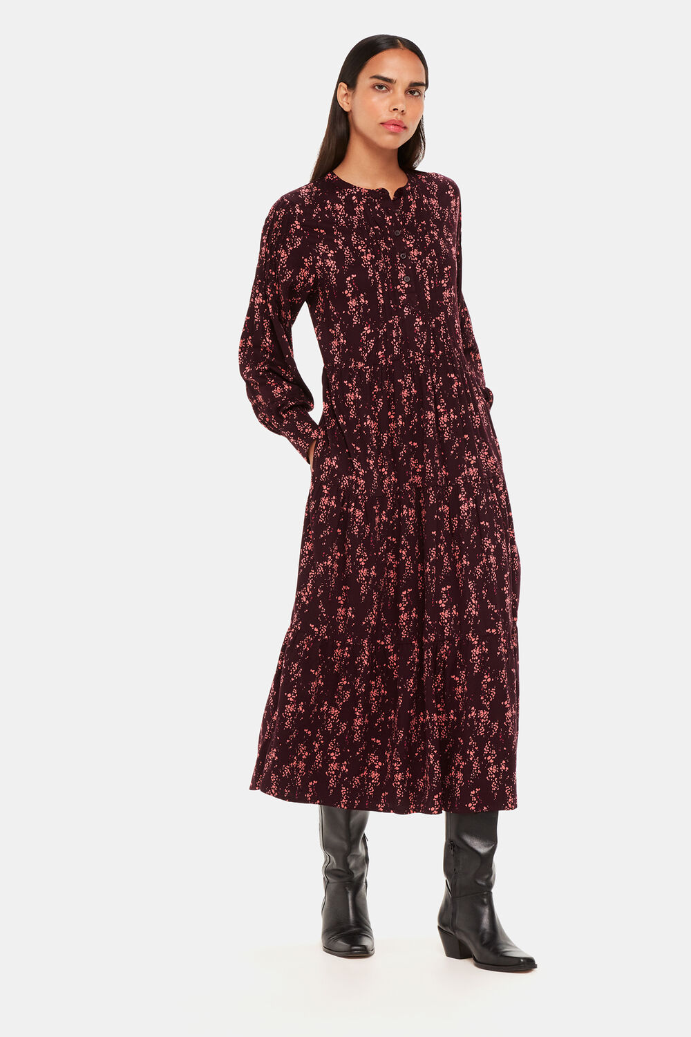 Pink Wisteria Dot Trapeze Dress