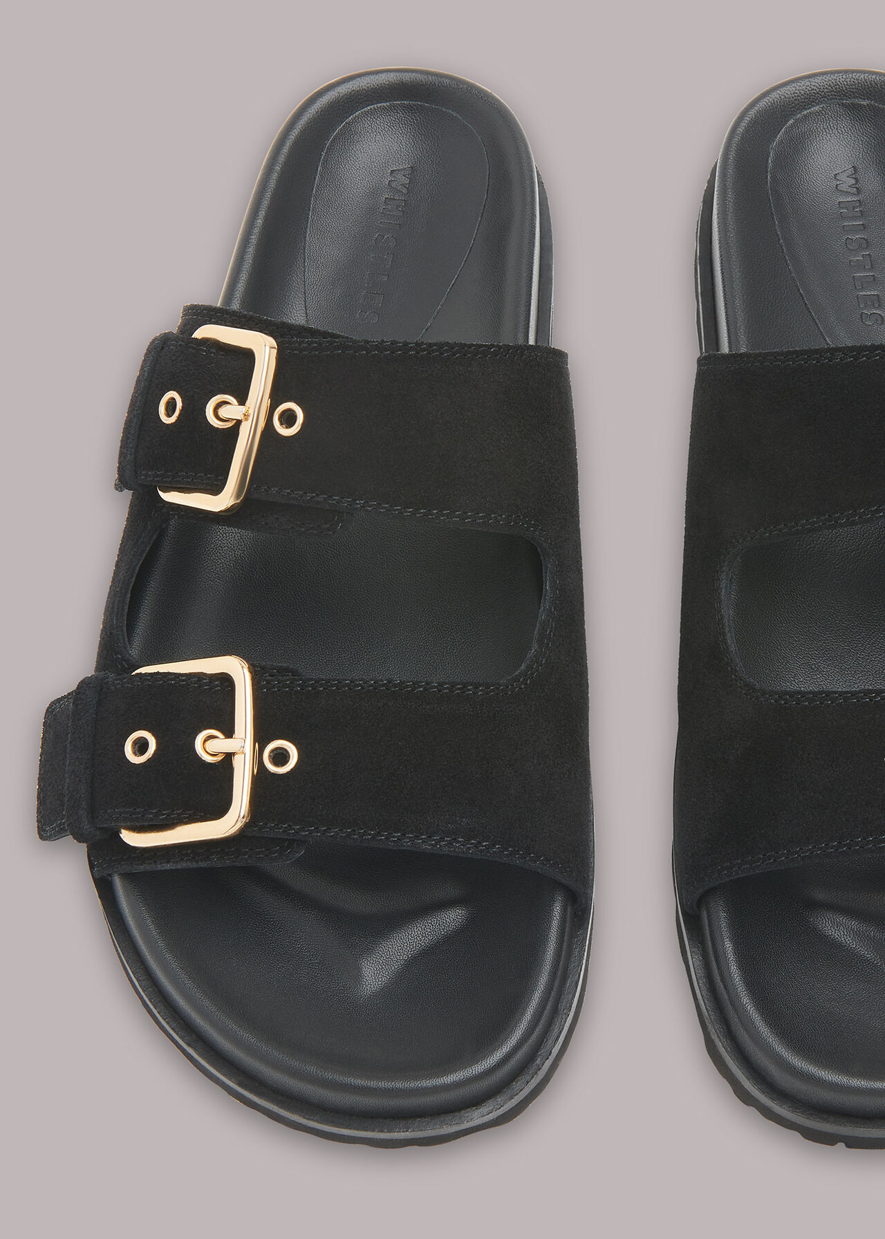 Black Bodie Double Buckle Slide | WHISTLES