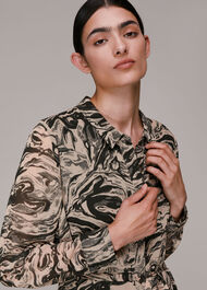 Marble Print Shirt Dress