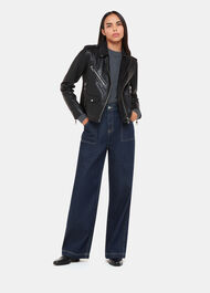 Agnes Pocket Leather Biker