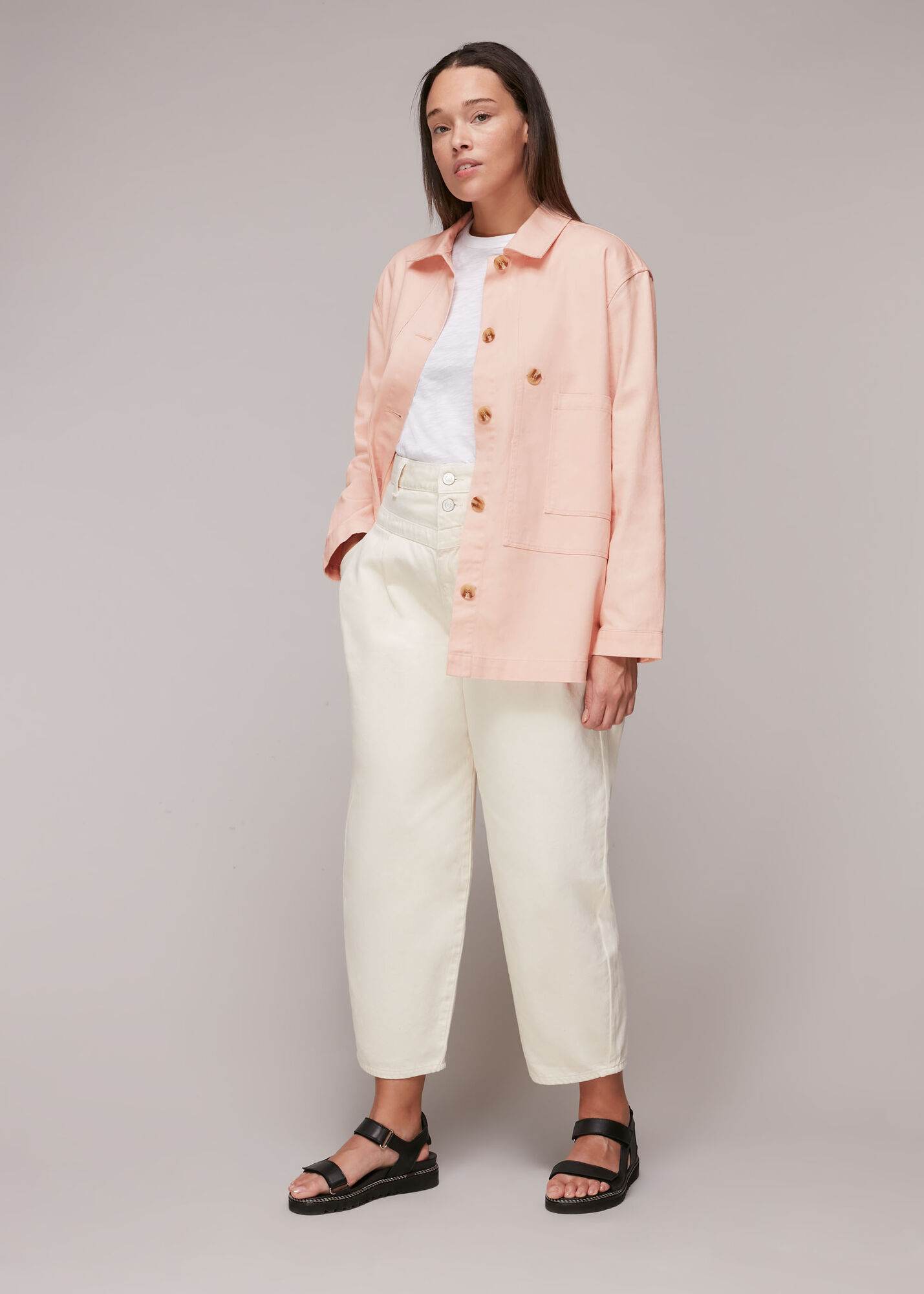 Pale Pink Casual Cargo Jacket | WHISTLES | Whistles
