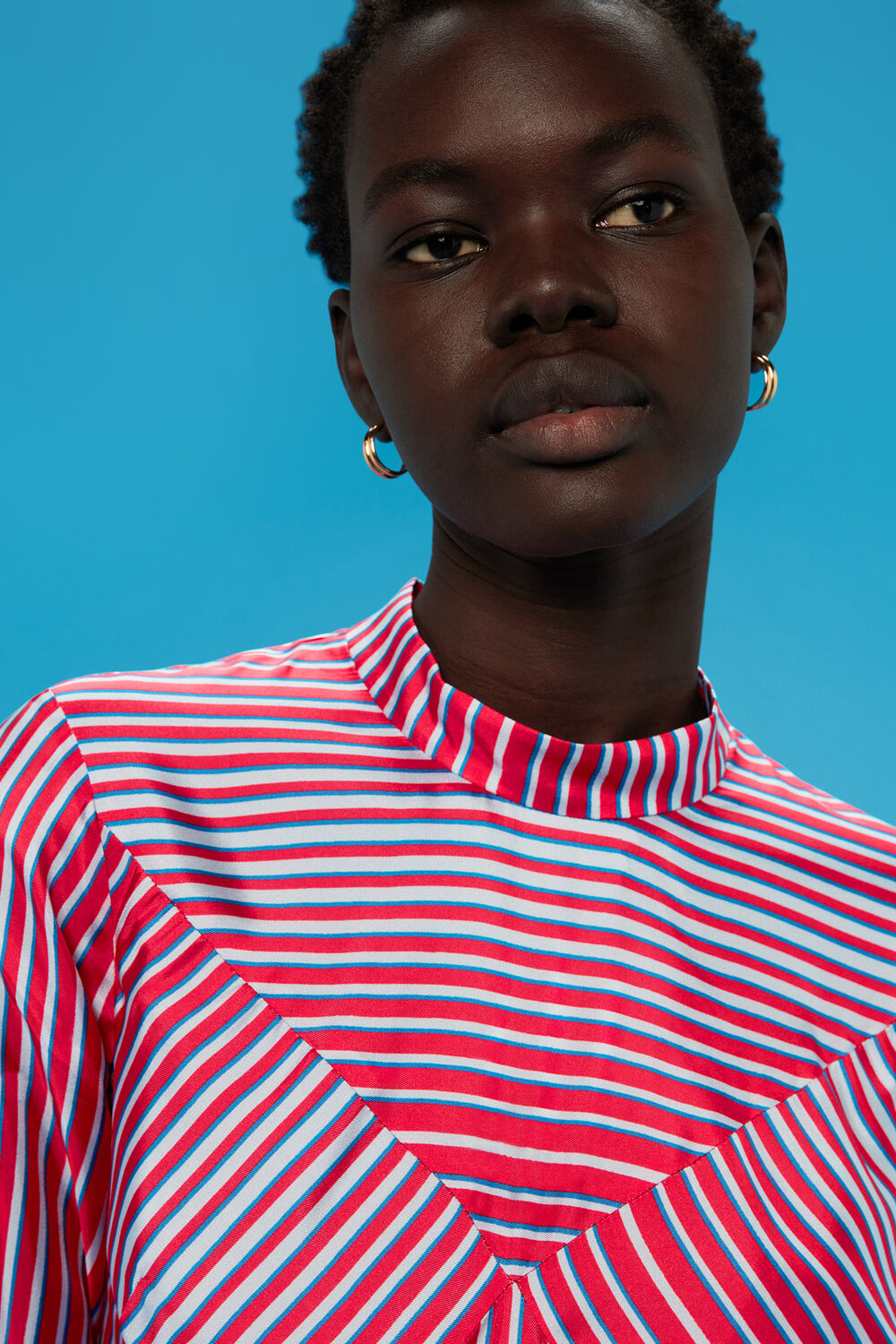 Multicolour Tangle Stripe Silk Mix Dress