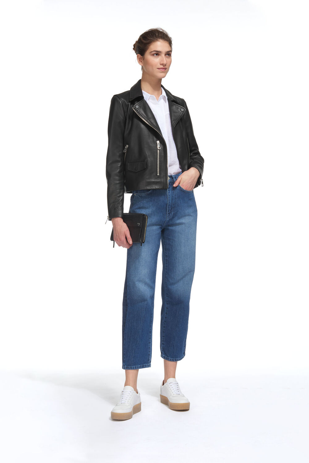 Black Agnes Leather Biker