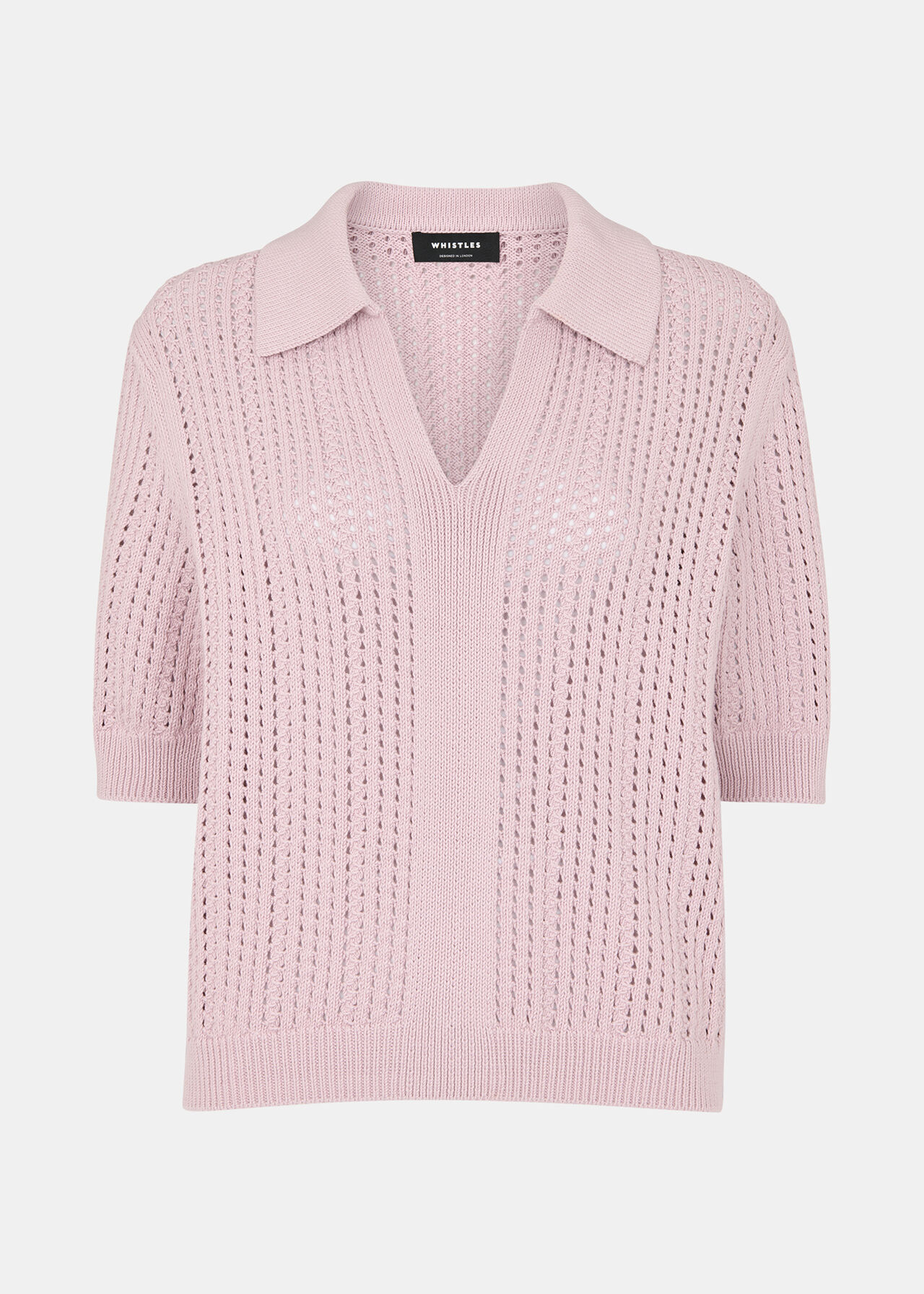 Pointelle Collar Detail Knit