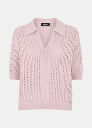 Pointelle Collar Detail Knit