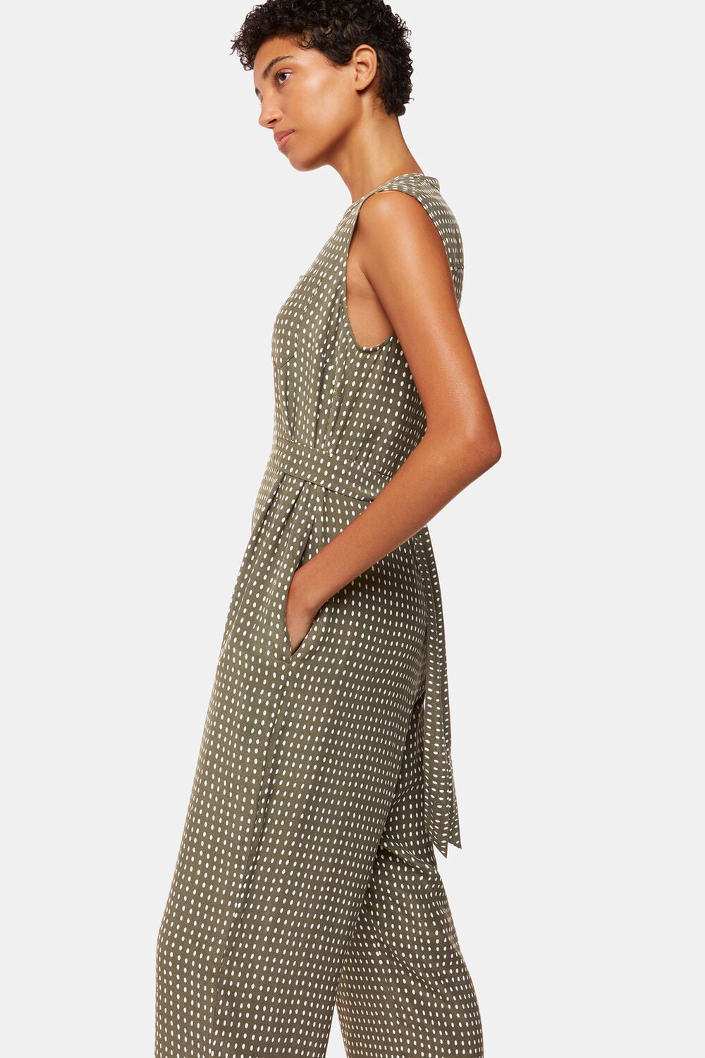 Khaki Oval Spot Josie Jumpsuit