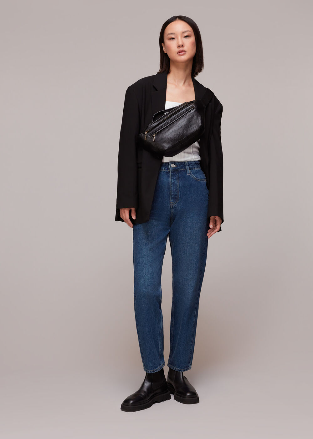 Square Neck Long Sleeve Rib