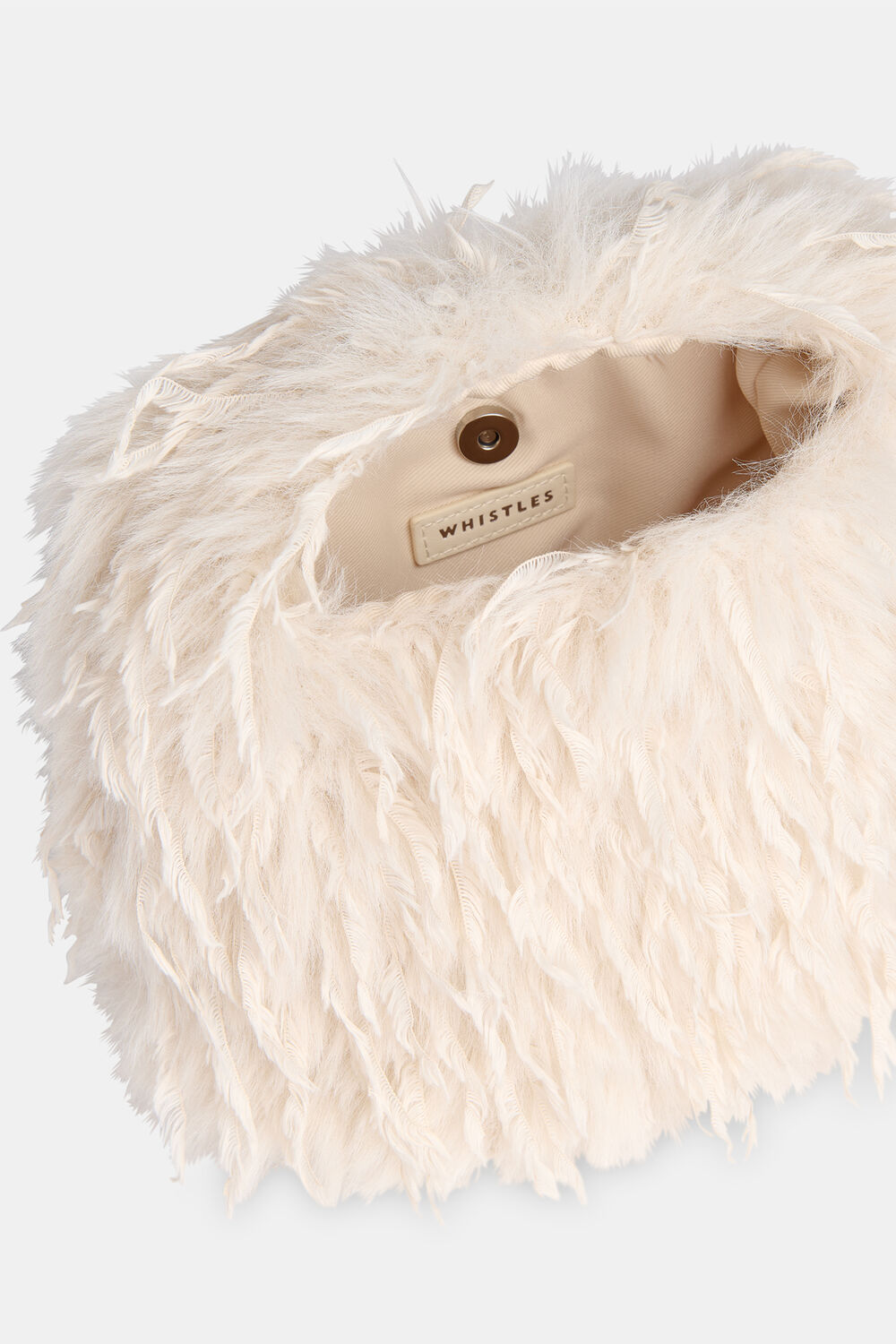 Taupe Luz Faux Feather Mini Bag