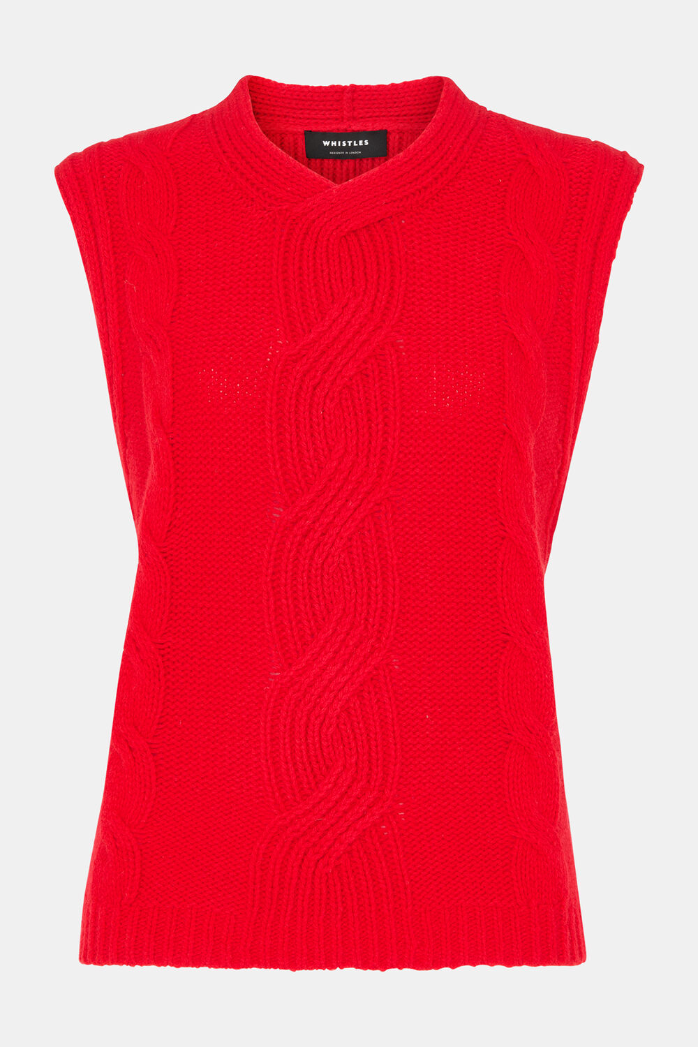 Red Cable Detail Knitted Tank
