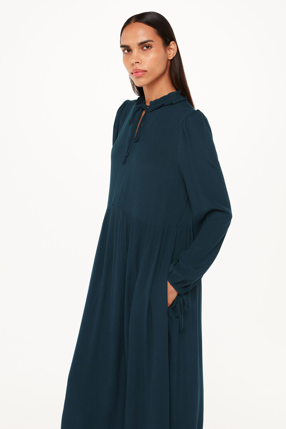 Teal Lyla Trapeze Midi Dress