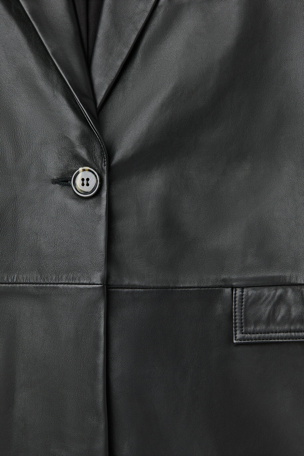 Black Stina Leather Blazer