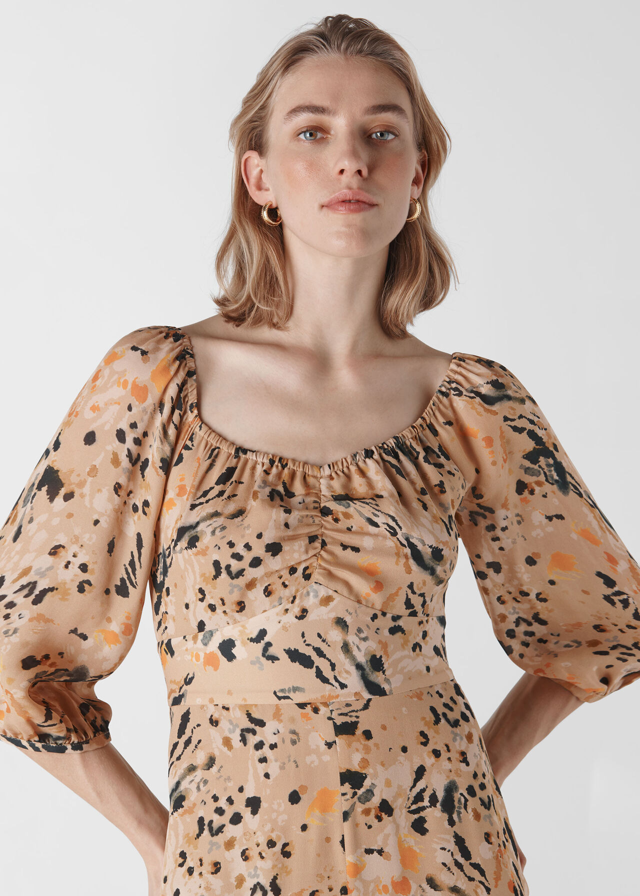 Leopard Print Silk Dress Multicolour