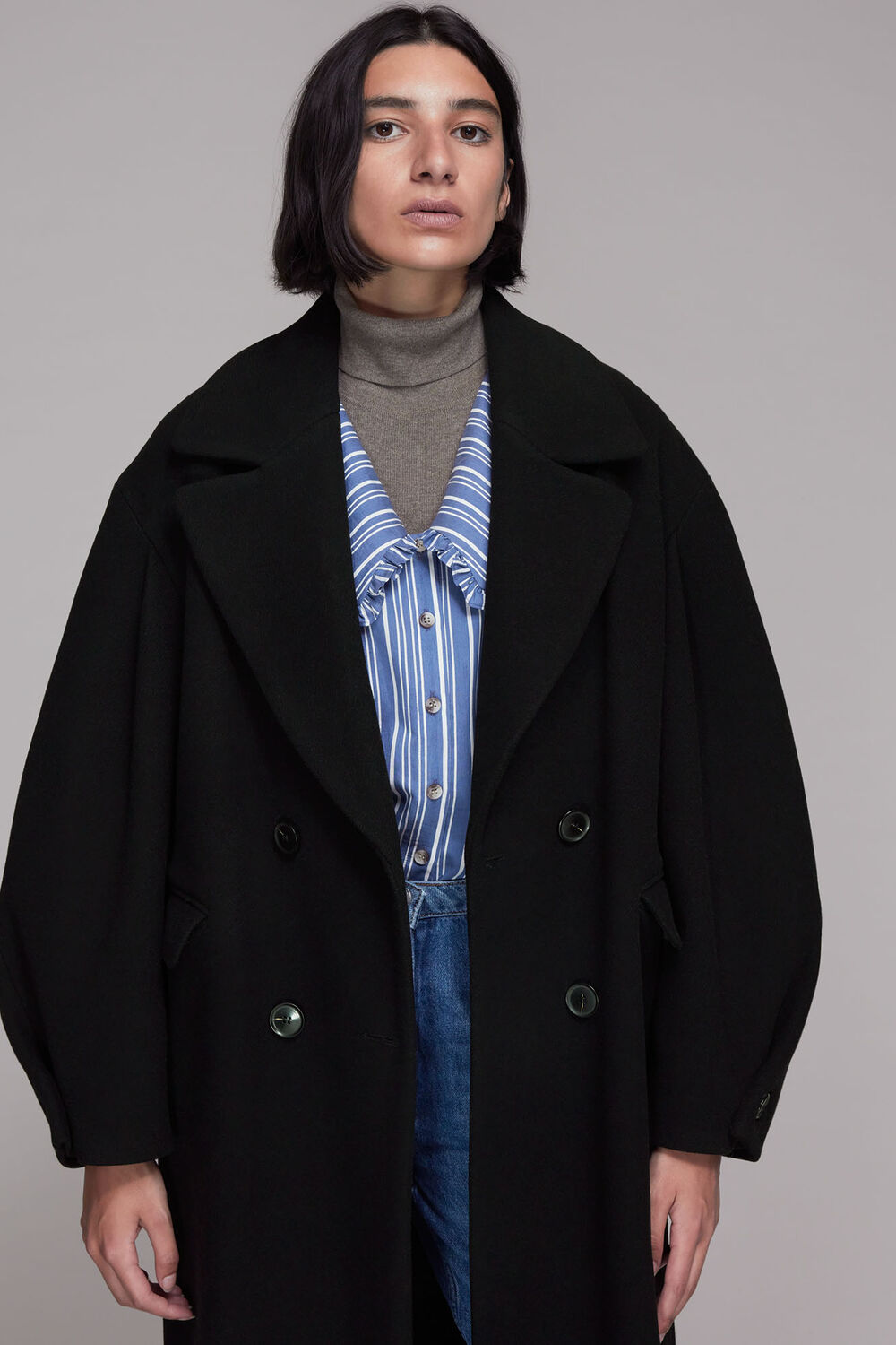 Indira Puff Sleeve Wool Coat
