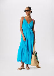 Petite Cotton Maxi V Neck Sundress
