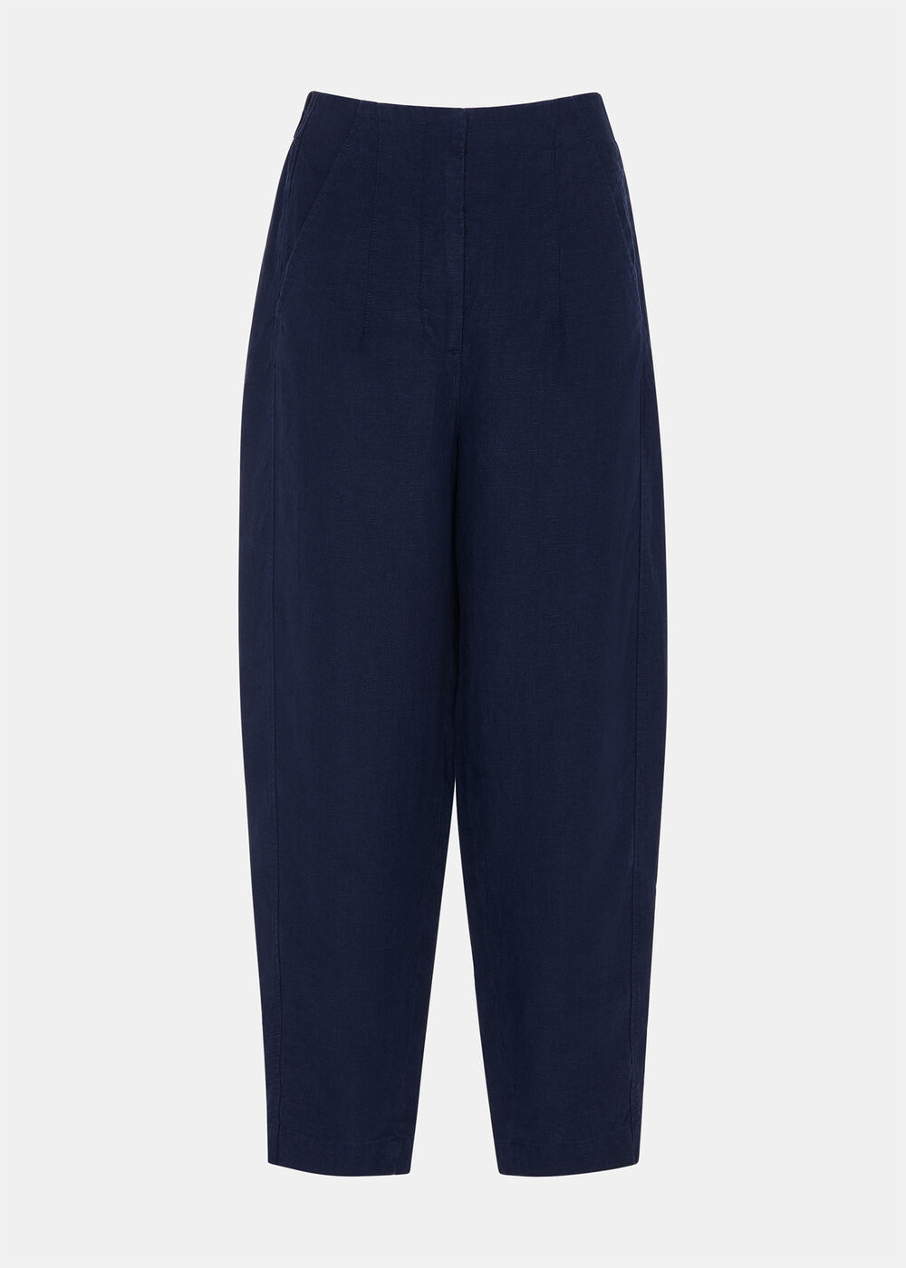 Petite Linen Barrel Trouser