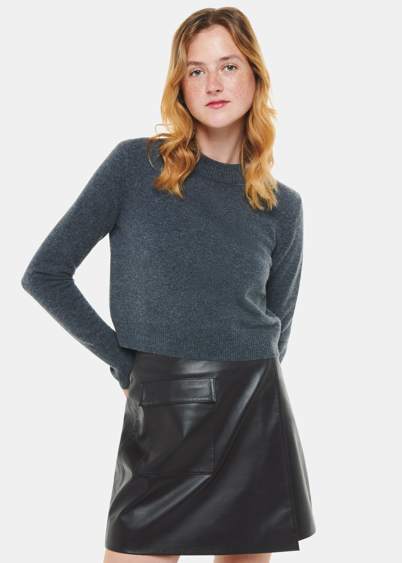 Black Leather Mini Wrap Skirt | Whistles UK | Whistles UK