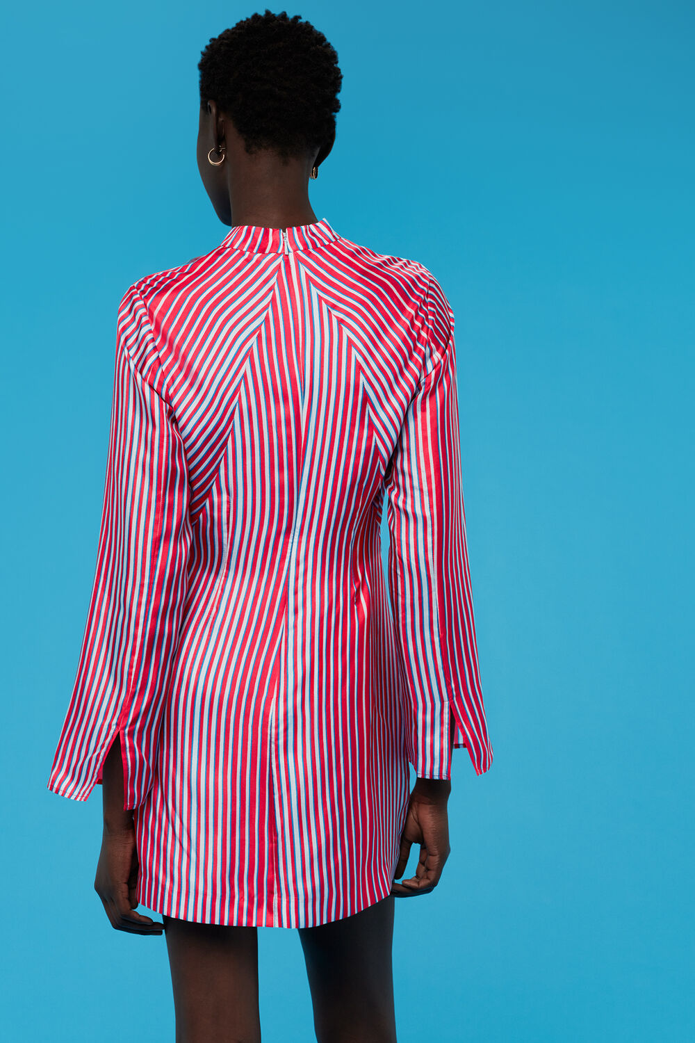 Multicolour Tangle Stripe Silk Mix Dress
