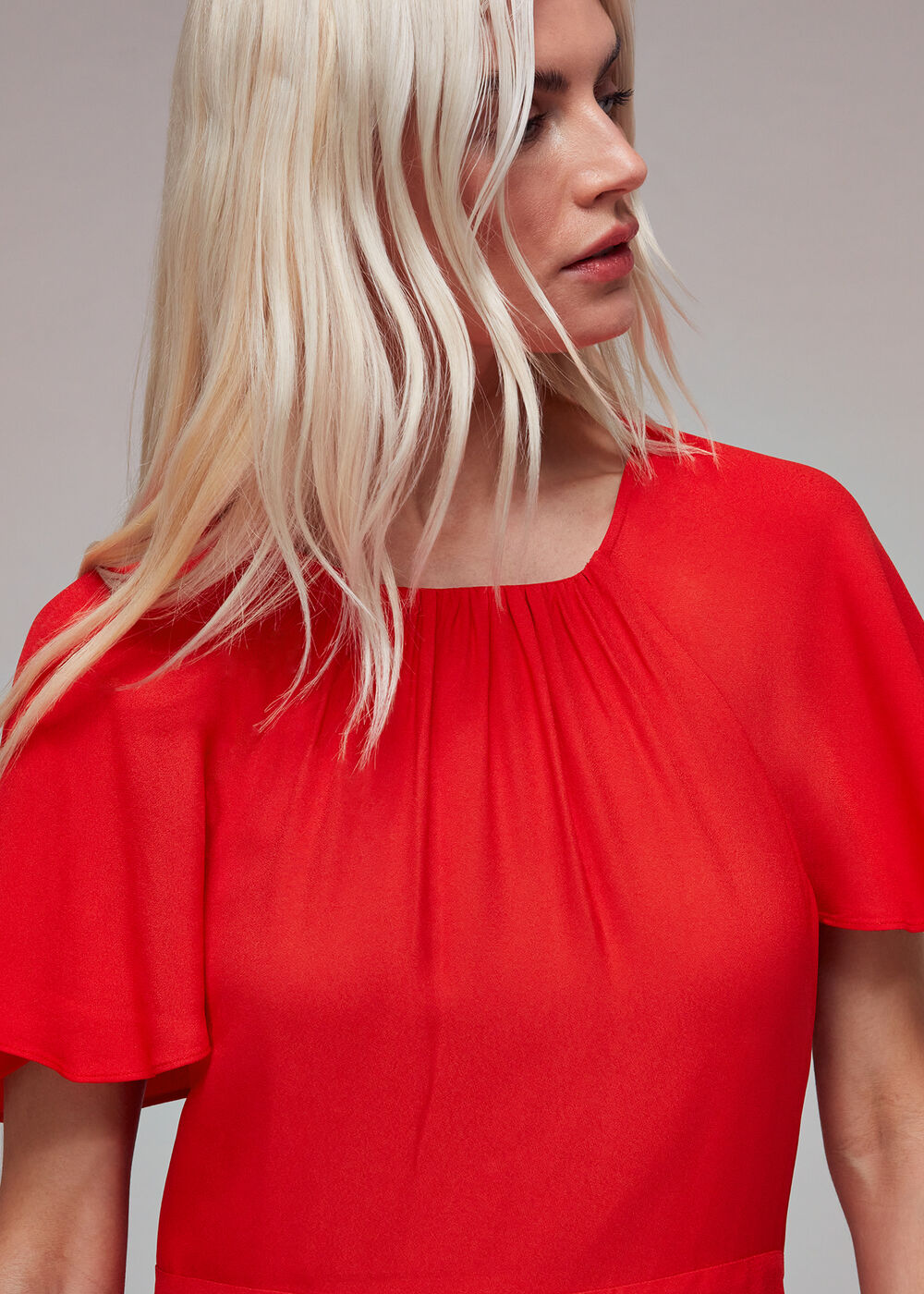 Petite Annabelle Cape Sleeve Dress