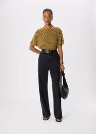 Ikat Spot Shirred Blouse