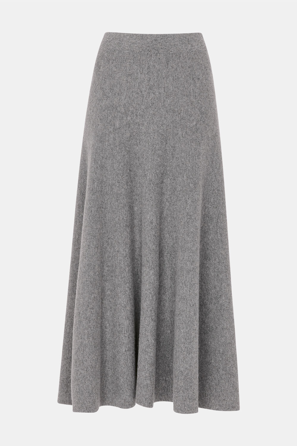 Grey Knitted Midi Skirt