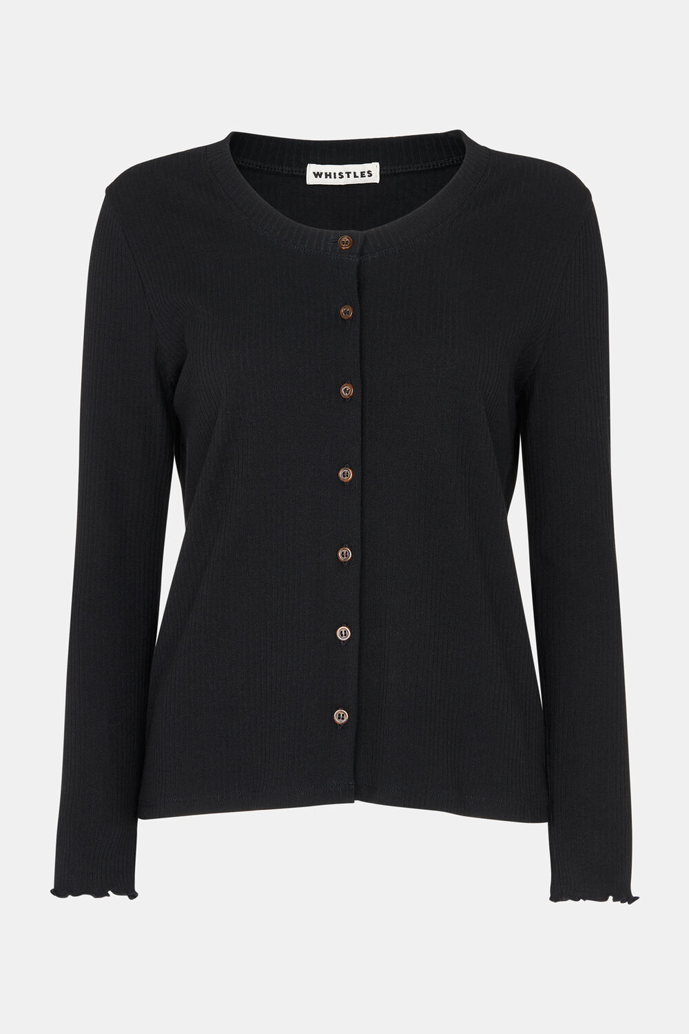 Ribbed Jersey Button Top