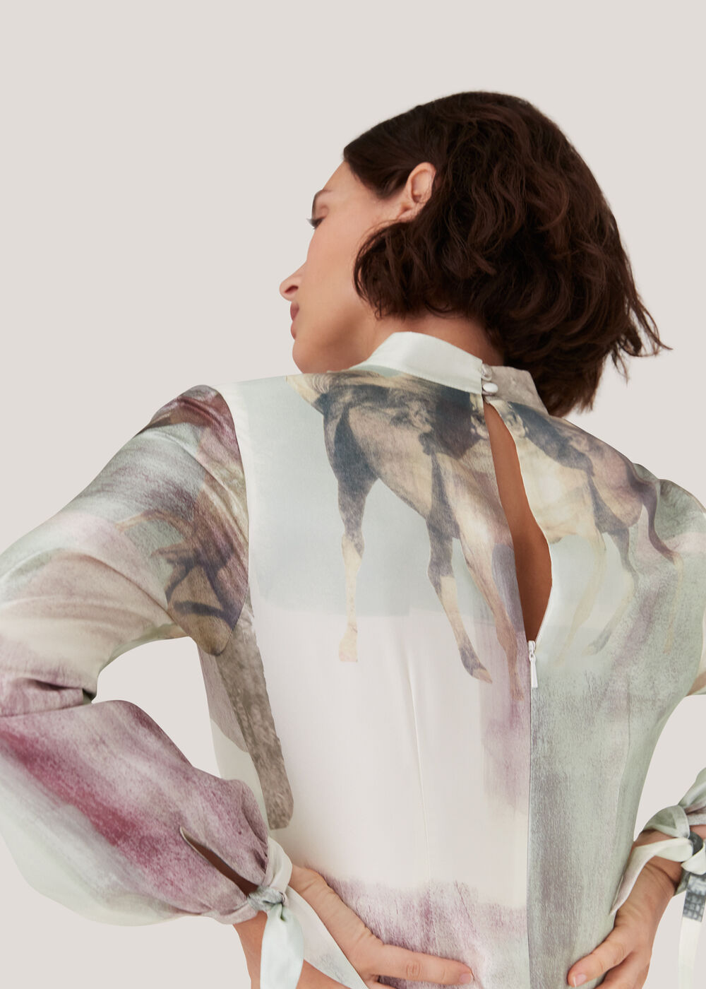 Wild Horse Print Silk Dress