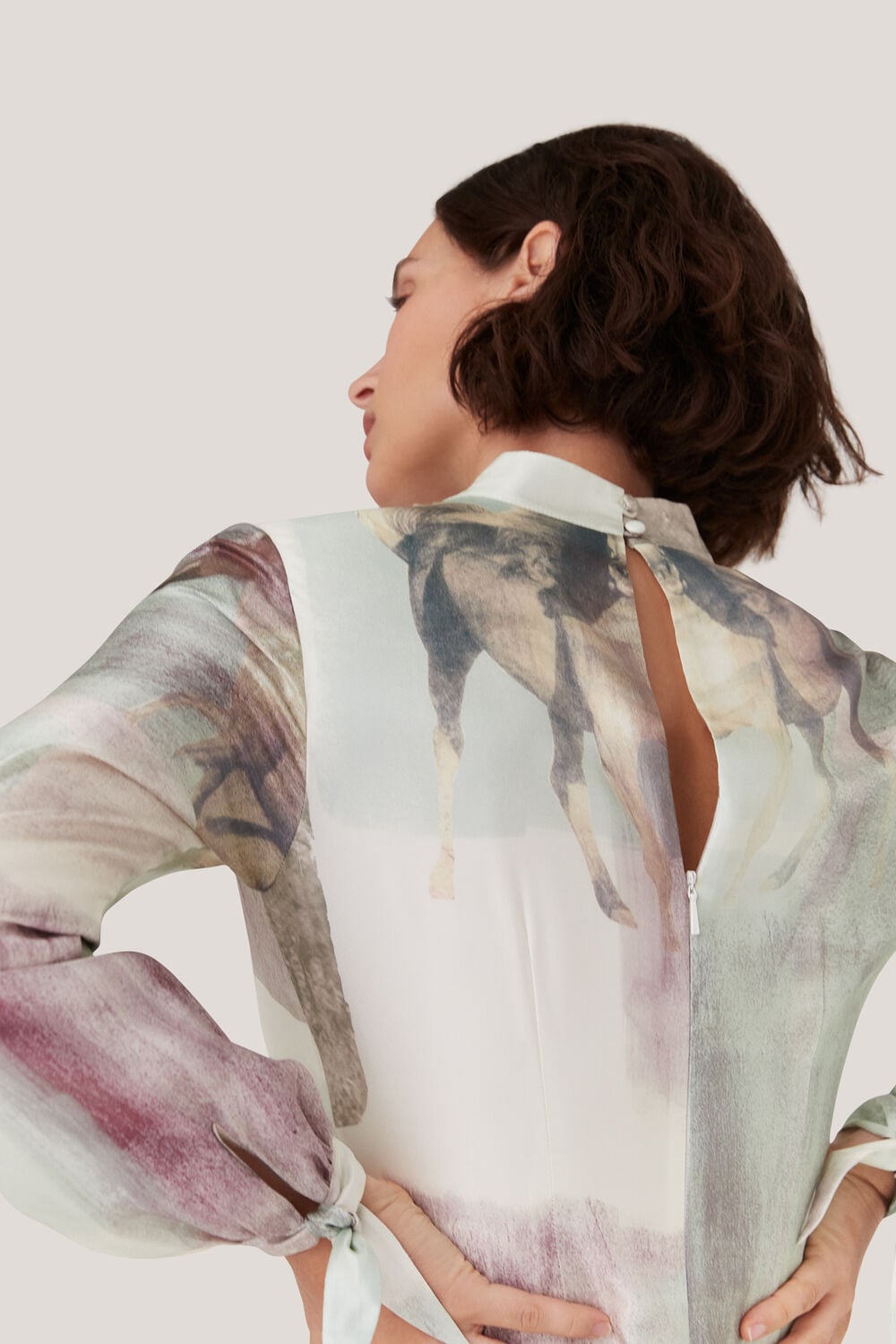 Wild Horse Print Silk Dress