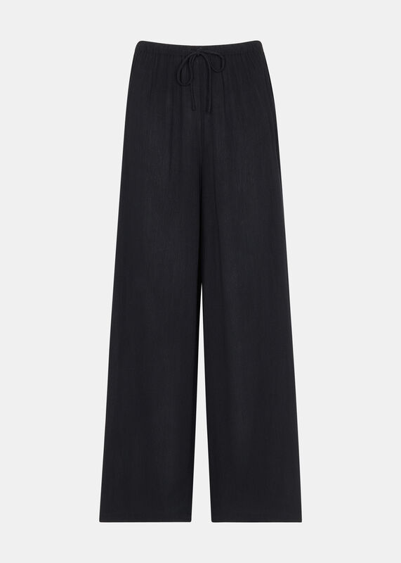 Black Tie Front Beach Pants 